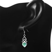 Turquoise Celtic Silver Earrings Set - e309